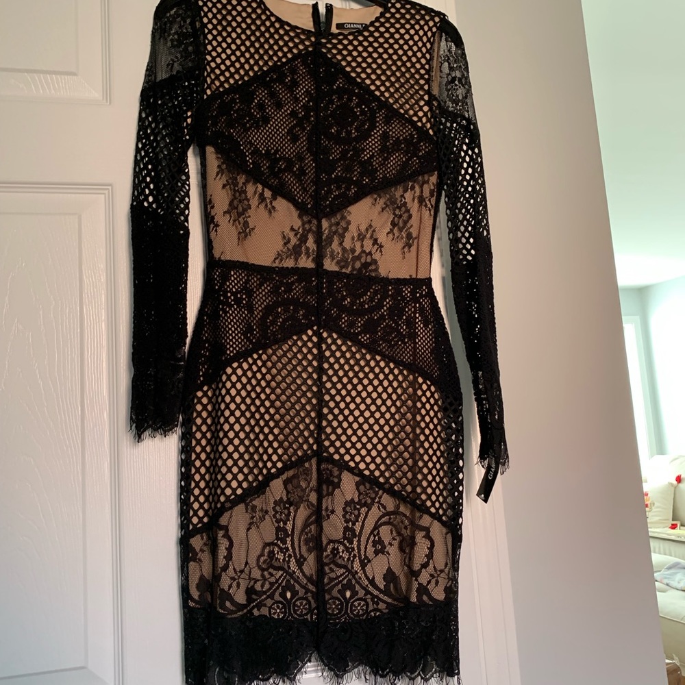 Mixed Media black and nude dress*Size 0